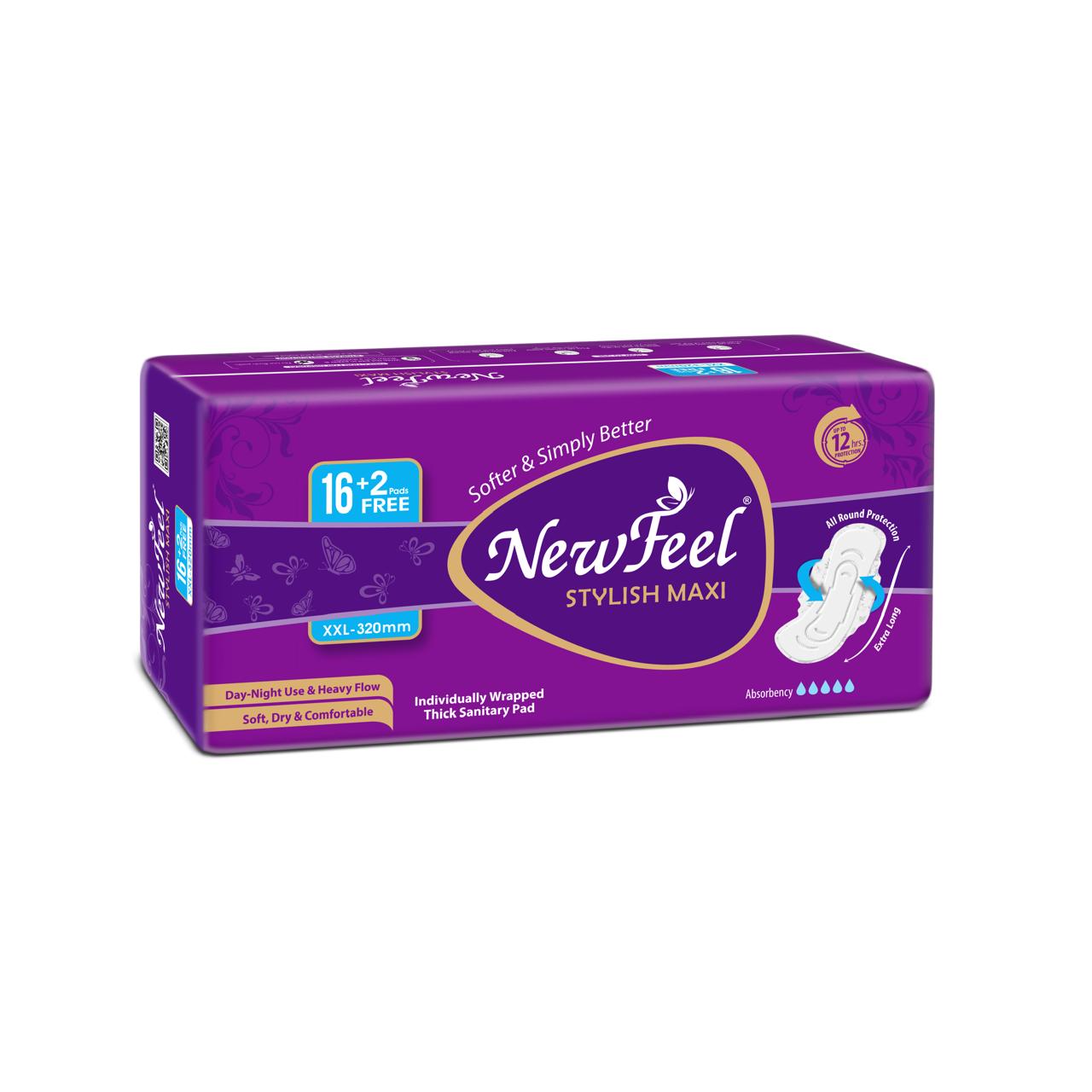 Stylish Maxi Cottony Soft Tri-Fold Pad XXL 320mm Pack Of 18 Pcs_B