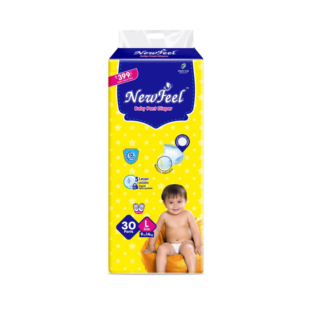 01 NewFeel Baby Diaper Large Size– 30 Count - Image 1