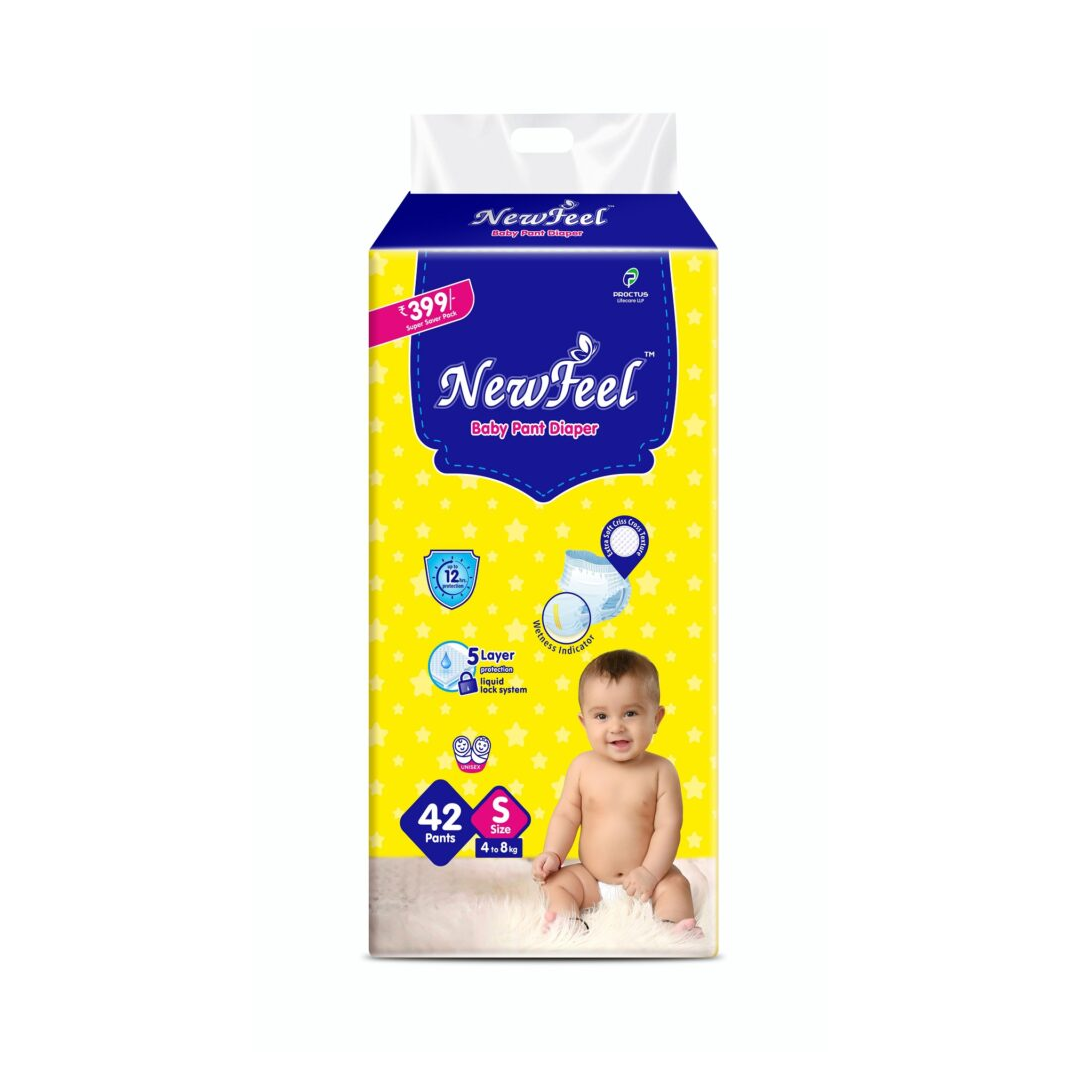 01 NewFeel Baby Diaper Small Size– 42 Count - Image 1